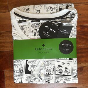 KATE SPADE PEANUTS PRINT HENLEY PAJAMA SET:NWT LARGE or EXTRA LARGE